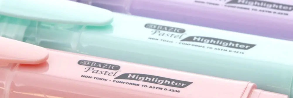 Pastel Highlighters w/ Pocket Clip (3/Pack)